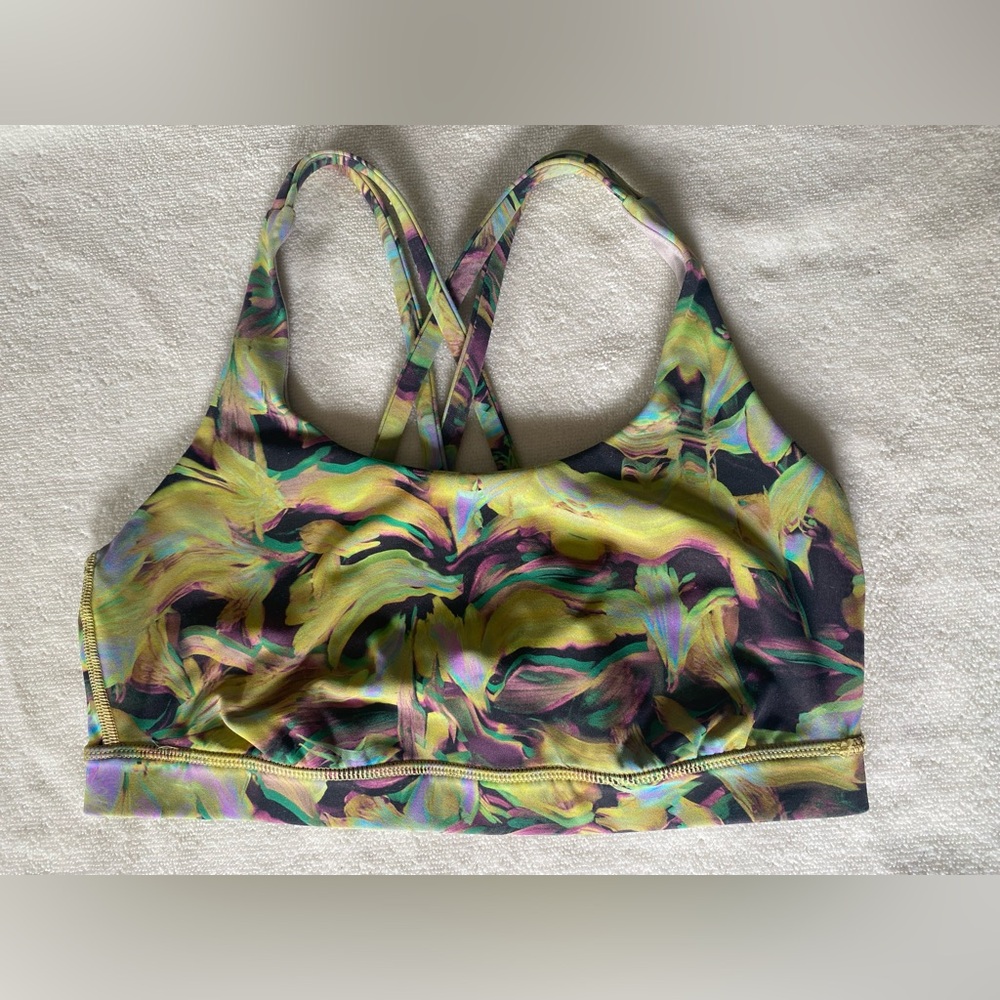 Lululemon Discontinued sport bra Floral Abstract - Yellow & Green